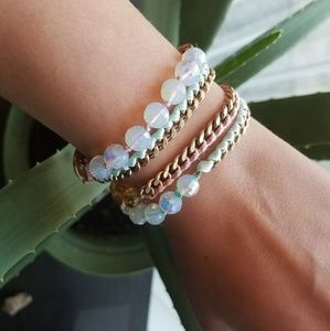 Bead + Ribbon Multi-Wrap Bracelet